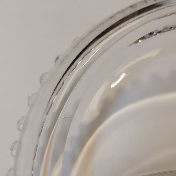 Imperial Glass Candlewick Round Divided Serving Dish, Bubble Rim and Handles - Picture 8 of 9